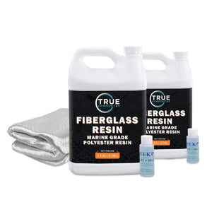 Polyester Resin and 1708 Biaxial Fiberglass Kit w/MEKP Hardener - TRUE COMPOSITES