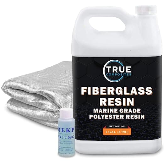 Polyester Resin and 1708 Biaxial Fiberglass Kit w/MEKP Hardener - TRUE COMPOSITES